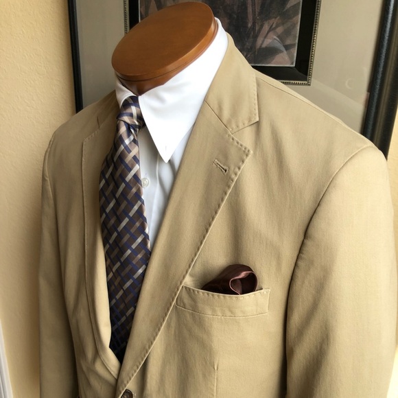 Kroon 2 Button Medium Weight Tan Cotton Jacket Size 40R - Picture 6 of 15